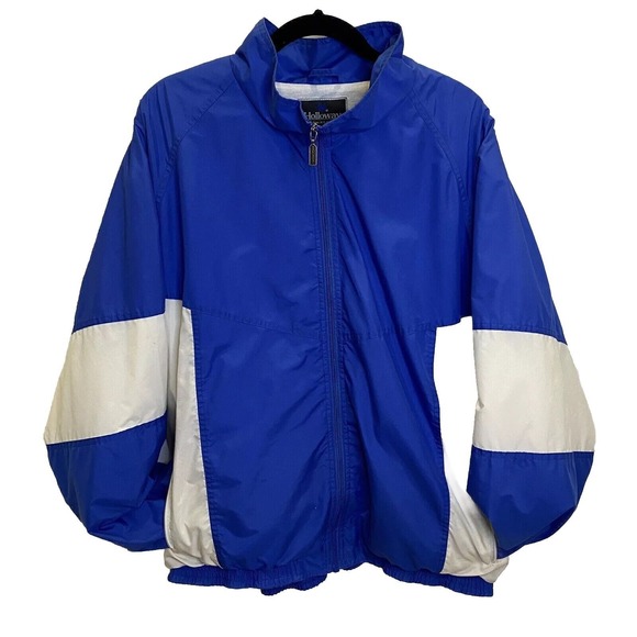 Holloway Jacket Mens Size XL‎ Blue & White Windbreaker Vintage 80's 90's - Picture 1 of 6
